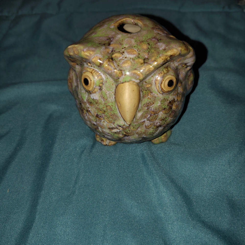 Charming Multicolor Ceramic Owl Sculpture